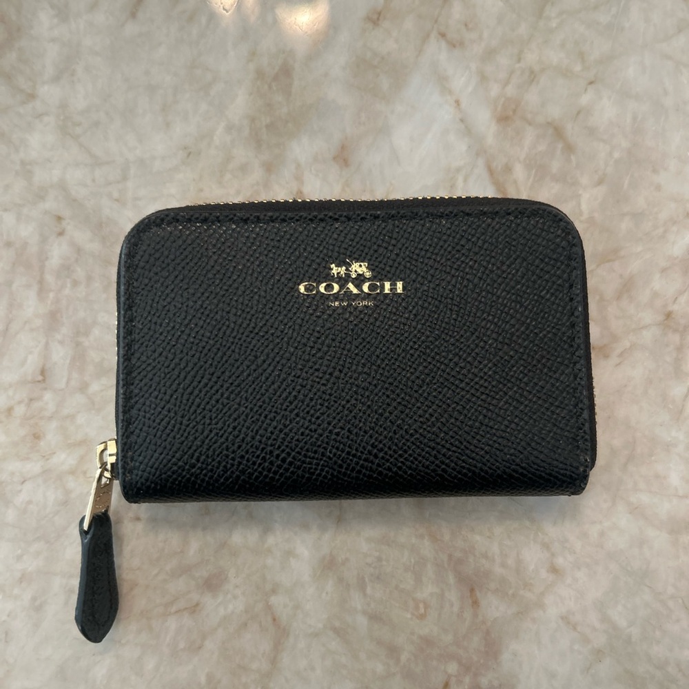 Coach Black Leather Key & Card Holder